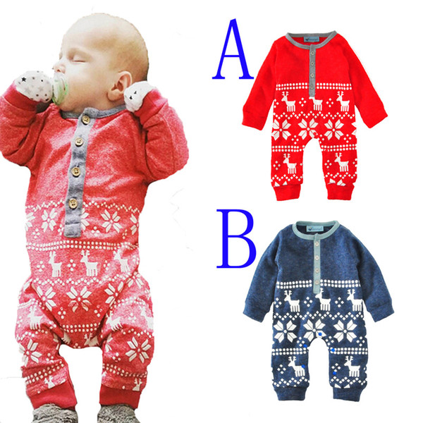 christmas baby rompers costume 2017 winter warm cartoon deer long sleeve newborn romper for boy girl jumpsuit cute baby clothes