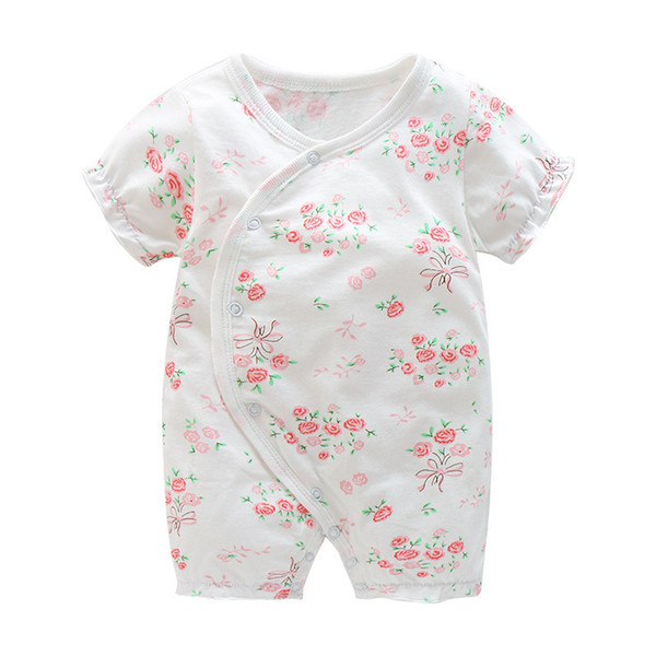 good quality 2019 baby romper newborn baby summer onesies cotton short-sleeved girls jumpsuit baby clothes children's pajamas set