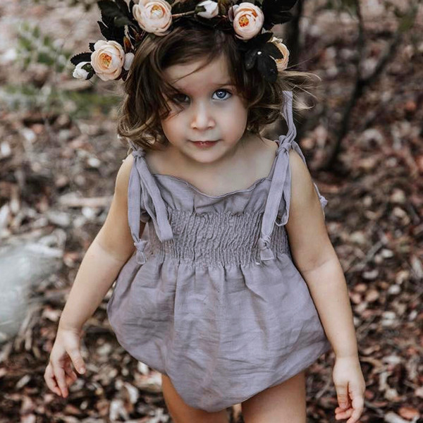 2018 newborn toddlers summer one-pieces jumpsuit baby girl summer lace up jumpsuit for 0-24m