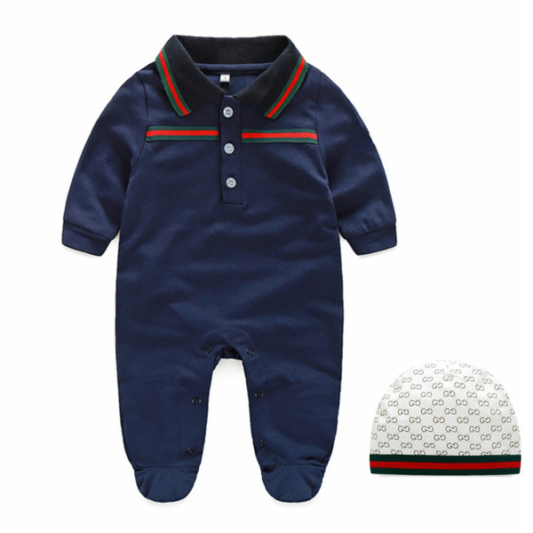 Outfit Baby Rompers Infant Boys Girls Clothes Newborn Toddler Baby Romper Jumpsuits Long Sleeve Cotton Clothes with Hat