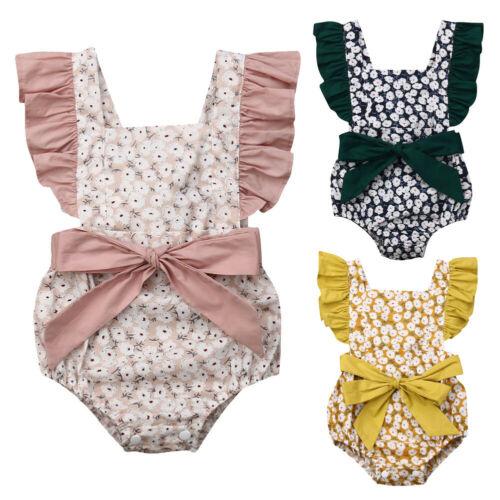 Baby Romper Infant Baby Girl Kid Sleeveless Floral Print Romper Jumpsuit Summer Playsuit Outfit Clothes