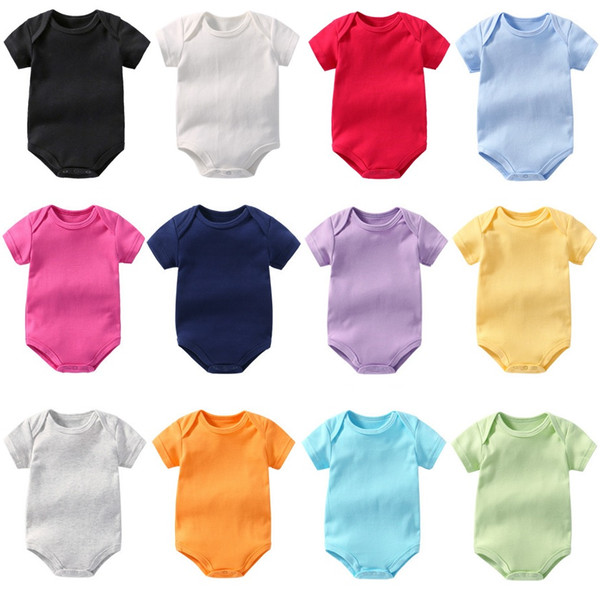 30pcs/lot Blank Solid Newborn Clothes Baby Girls Bodysuit Premature Jumpsuits Babies Boys Shirts Bebe Roupas 3 6 9 12 18 24Month Top