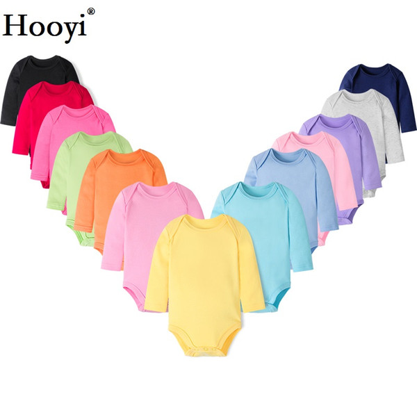 Hooyi Newborn Bodysuits Baby Boy Clothes Premature Jumpsuit Infant Bottom Jersey Soft 100% Cotton Girls Tops Tee Shirts 0-2 Year