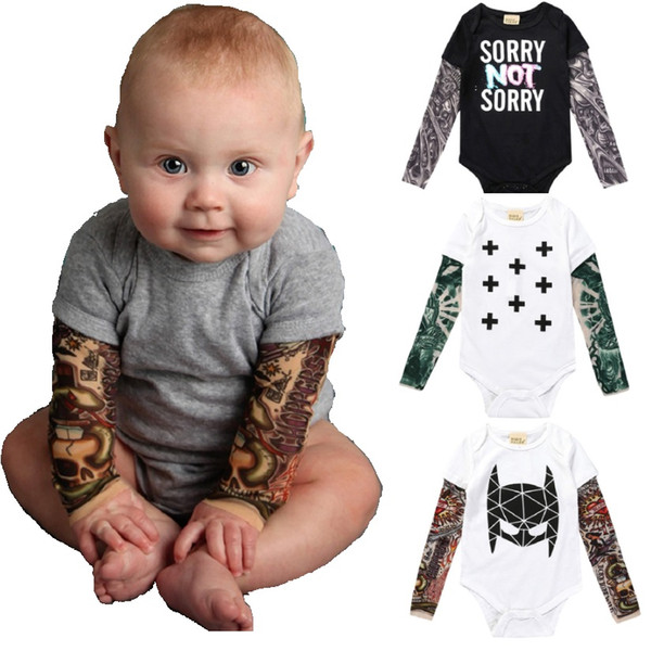 Tattoo Sleeve Newborn Clothes Baby Boy Bodysuit Unisex Toddler Jumpsuit 100% Cotton Premature Clothing Girls Shirt Costumes 0-3Y