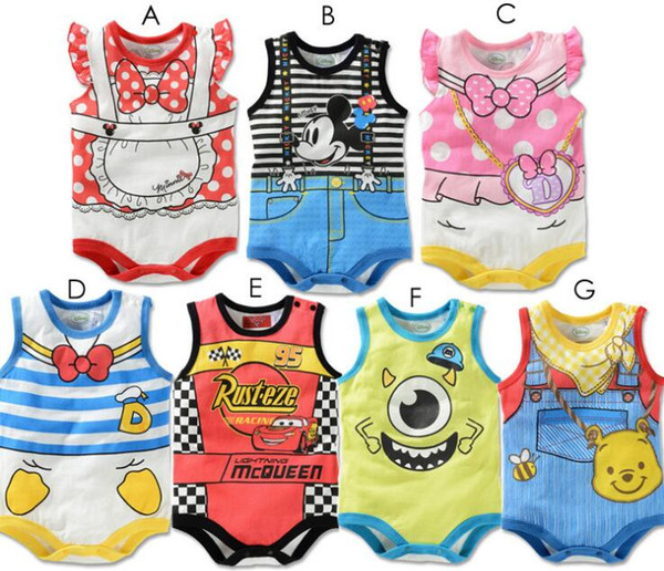 ins hot sale baby girl summer cartoon prints romper kids and newborn infant hot sale rompers