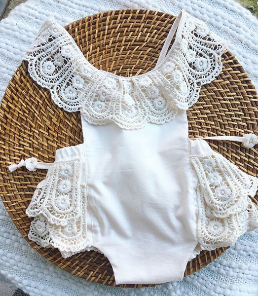 INS new arrivals summer baby kids clothing climbing romper 100% cotton lace romper girl kids romper kids backless rompers 0-2T