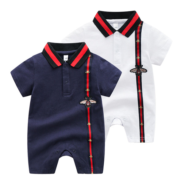 Retail 0-24 months Baby Rompers Cotton Short Sleeve Infant Newborn Boy Clothes Body Baby Boy Girl Romper Cotton Baby Clothing