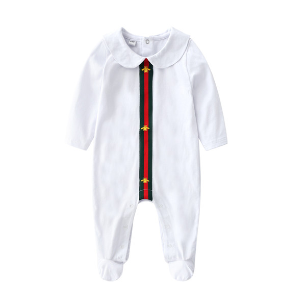 Autumn baby Girl Designer Romper Infant Cotton Jumpsuit Kids Cartoon Stripe Onesie Newborn Stripe Long Sleeve Toddler Bodysuit Clothes Y444