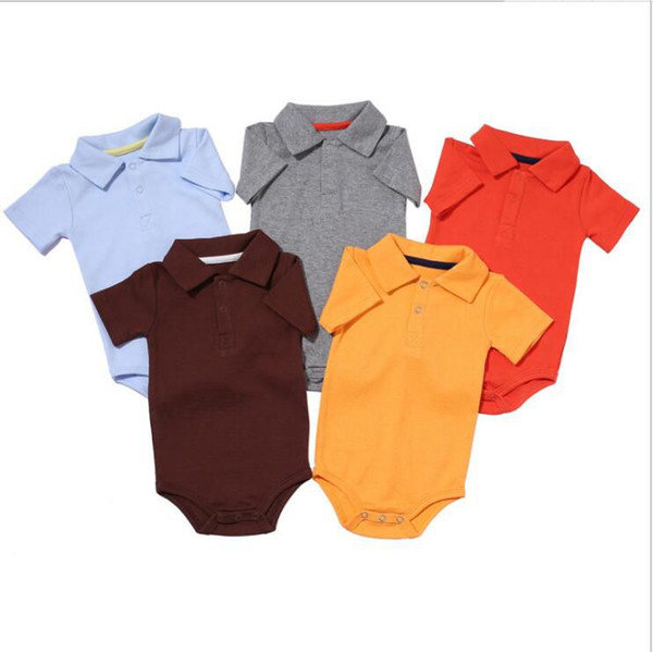 ins Baby Rompers Summer Polo Infant Jumpsuit Boys Clothing Short Sleeve Newborn Romper Bodysuits Baby Clothing KKA6692