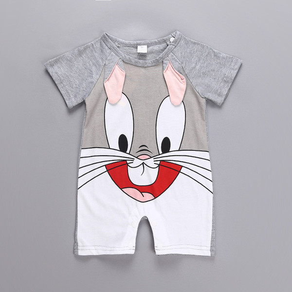 Newborn Baby Cotton Rompers Lovely Rabbit Ears Baby Boy Girls Short Sleeve Baby Costume Jumpsuits Roupas Infant Clothes