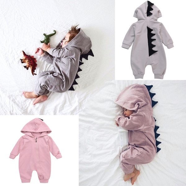 Baby Dinosaur Rompers Ins Baby Outfits Long Sleeve Boy Girl Hooded Outwear Jumpsuits Rompers Baby Infant Clothing Romper Playsuit