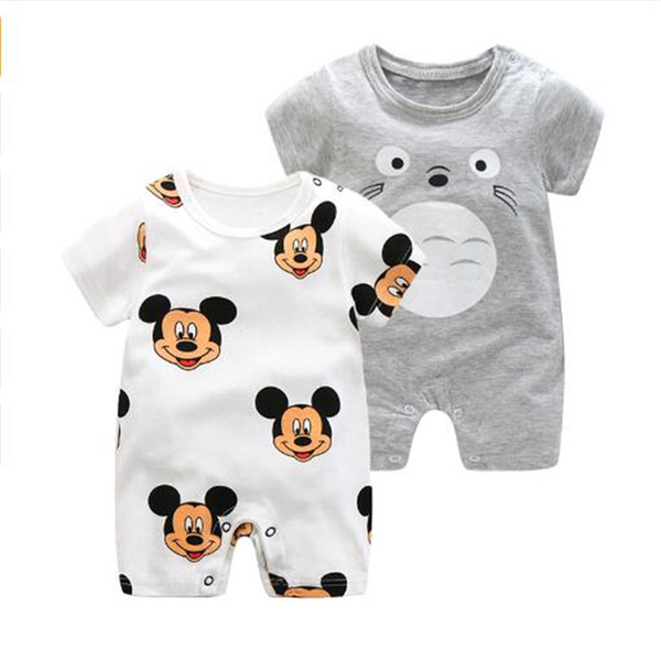 25 styles baby romper 100% cotton unisex jumpsuit baby boys girls short sleeve summer cartoon toddler cute kids designer clothes FJ149