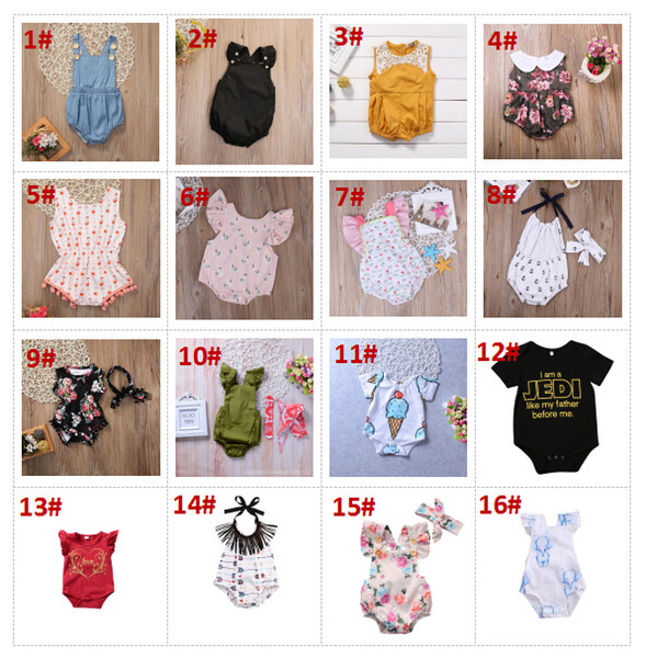 32 styles summer infant baby flower rompers animal onesies kids jumpsuit toddler bodysuit wholesale baby clothes boutique clothing BY0070