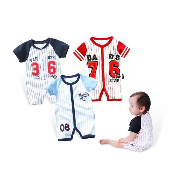 Baby Rompers Summer Baby Boys Girls Clothes Striped Newborn Baby Jumpsuit Short-sleeved Infant Jumpsuits Clothing Set Cotton Bodysuits