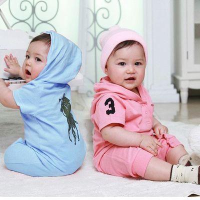 Newest 2019 summer Super Cute unisex baby rompers short-sleeve polo baby boys&girls Hoodie 100% cotton baby jumpsuits clothing