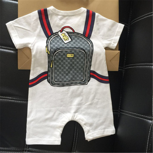 Summer Cute School Bag Jumpsuit&Romper Thin Short Sleeved Open-seat Pants Baby & Kids Jumpsuits&Rompers Baby Clothes for Unisex