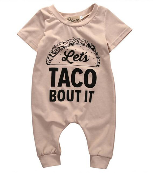 2019 Cotton TACO BOUT IT Romper Summer Newborn Kids Baby Girl Boy Romper Jumpsuit Clothes Outfits New