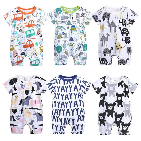 Baby Rompers Summer Style Animal Cotton Jumpsuit Baby Boy Girl Clothing Newborn Infant Short Sleeve Clothes Romper