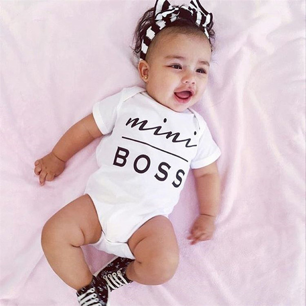 Baby Clothing Bodysuits Mini Boss Bodysuits Newborn Kids Clothes Baby Infant Boy Girl Cotton Letter Bodysuit Jumpsuit Outfit