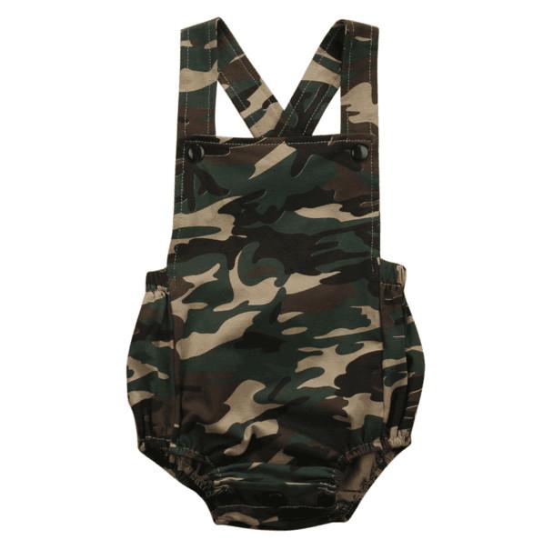 2017 summer INS baby boys girls rompers toddler suspender camouflage triangle babysuits newborn infant romper open crotch jumpsuits