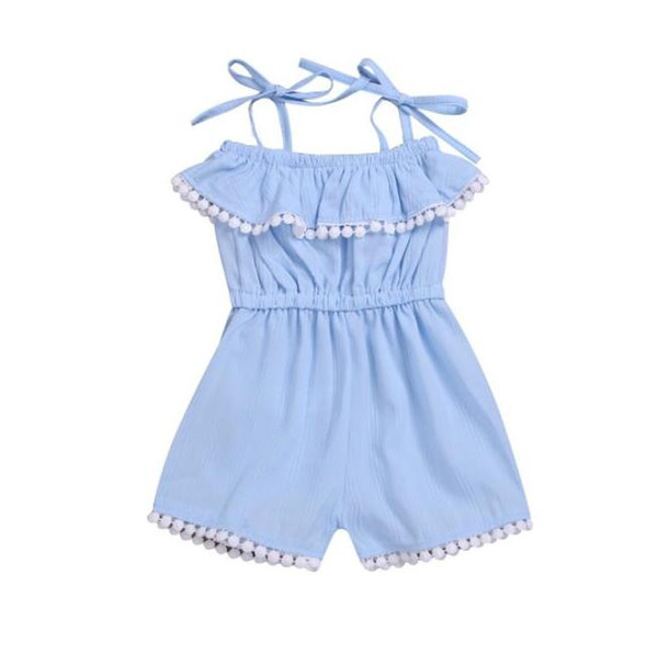 INS kids designer clothes girls Infant onesies clothes 2019 Baby Girls Outfit Off-Shoulder Overall Romper Jumpsuit Trousers Clothes BY1007