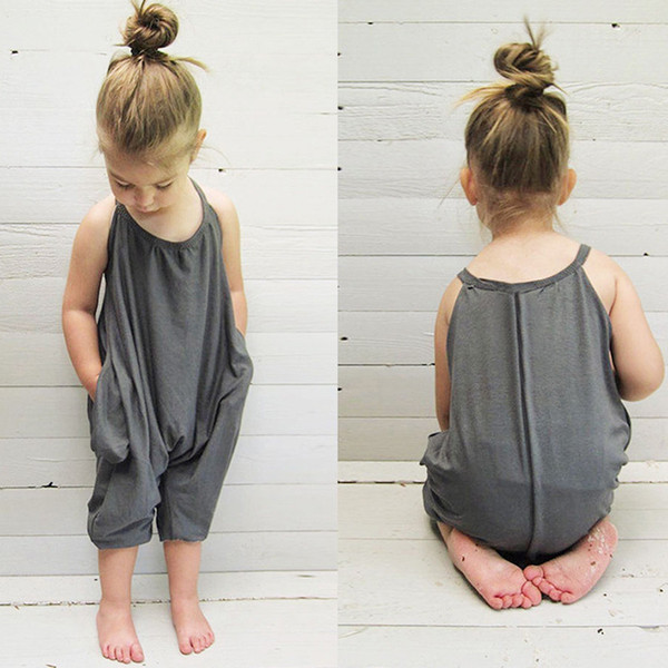 Kid Girls Romper Sleeveless One-piece Garment Baby Clothing Crawling Clothes