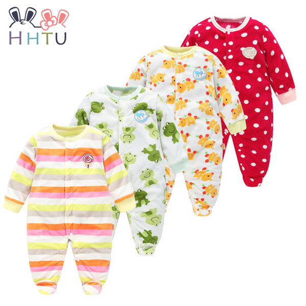 Hhtu Baby Rompers Clothes Long Sleeved Coveralls For Newborns Boy Girl Polar Fleece Baby Clothing For Autumn /Winter