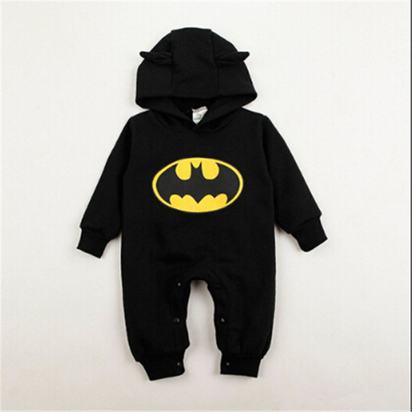 2019 INS Hot Winter Kids Cute Batman Cotton Clothes Newborn Baby Boys Girls One Pieces Long Sleeve Rompers Fashion