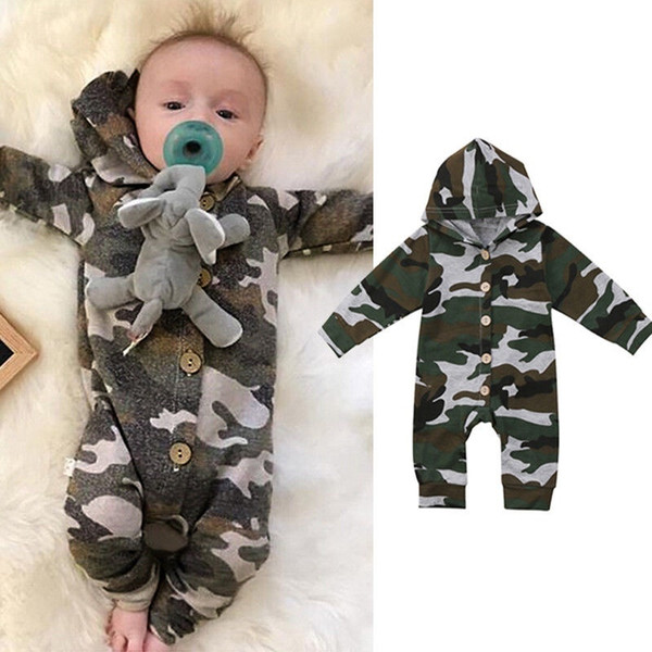 Newborn Baby Boys Girls Hooded Romper Bodysuit Jumpsuit Playsuit Outfits Clothes