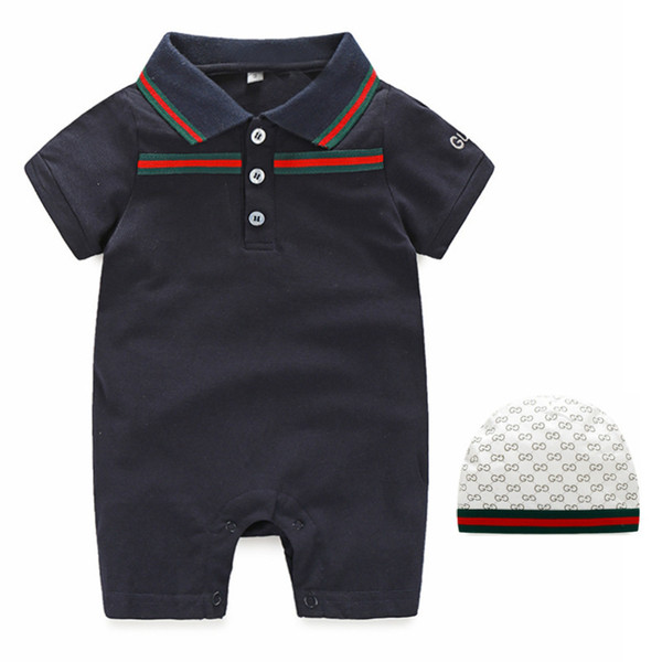 High Quality Pure Cotton Baby Clothes Summer Boy Girl 0-3 Month Newborn Soft Short Sleeve Jumpsuits Lapel Overalls Children