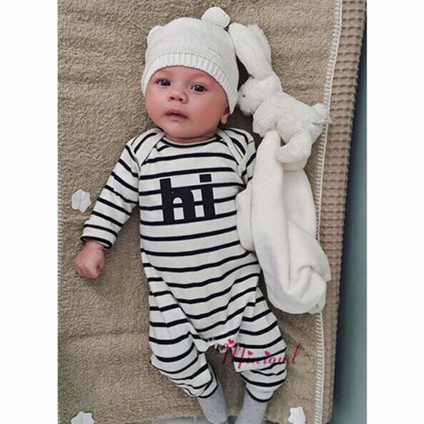 2016 baby long sleeve striped clothes newborn girls boys romper infant cotton onesies jumpsuit clothing summer high quality bodysuits