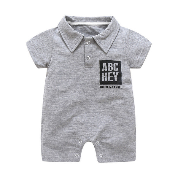 new 2019 summer cotton baby boy clothes short sleeved letters printed baby rompers newborn clothes infant clothing