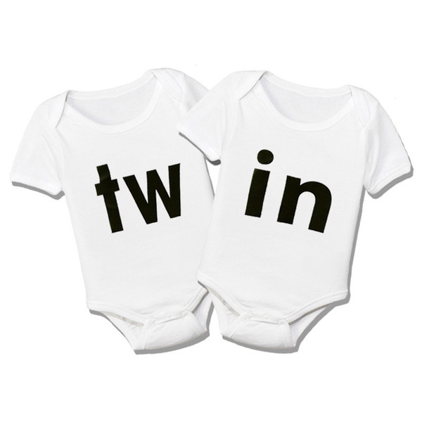 Twins Outfits Boy Girl Infant Bodysuit Cotton Twins Girls Clothes Baby Newborn Short Sleeve Jumpsuit Summer Onesie for Babies