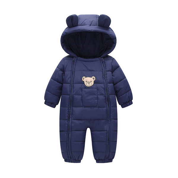 quality newborn baby rompers cartoon hooded jumpsuit cartoon down clothes infant girls boys outerwear clothes baby warm rompers