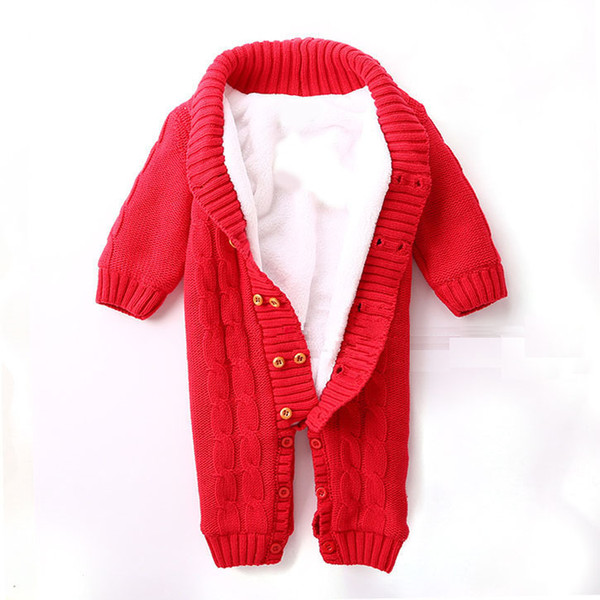 100% Cotton Winter Newborn Baby Rompers Plus Velvet Warm Girls Costume Baby Boys Outfits Infant Clothing Baby Clothes