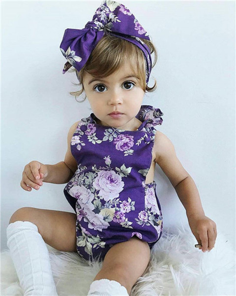 Summer Newborn Infant Baby Girls Floral Bodysuit Romper Jumpsuit Outfits Clothes