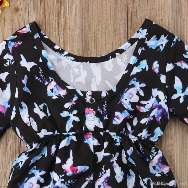 Cute Newborn Toddler Baby Girls Floral Bodysuit Jumpsuit Outfit Clothes Set 6M-5Y