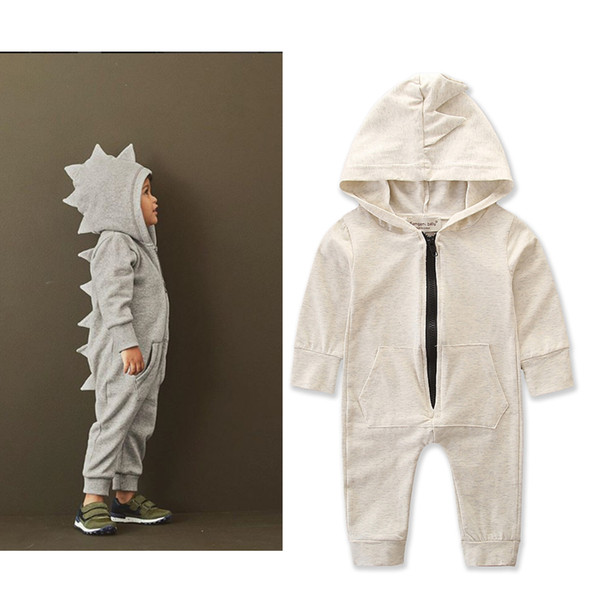 New children's clothing hot European and American style spring and autumn models infant hooded long-sleeved dinosaur style robes romper ones