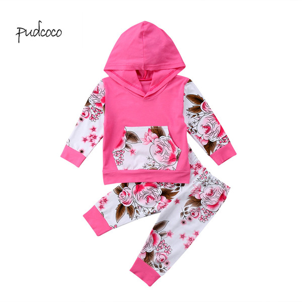 Pudcoco New Brand Newborn Baby Kids Girl Flower Long Sleeve Tops +Pants 2pcs Outfits Clothes Set