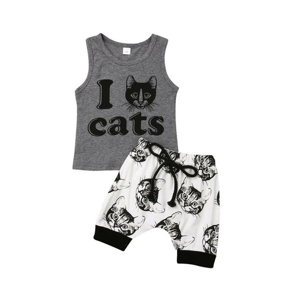 Pudcoco Brand New Infant Baby Boys Kids Summer Clothes Animal Tank Shirt And Shorts Pants Outfits Set