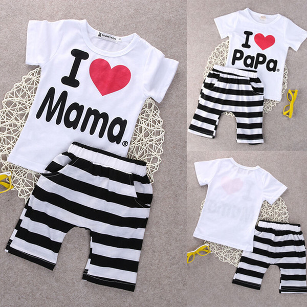 2020 New 2PCS Newborn Infant Twins Baby Boy Girls Casual T-shirt+Pants Outfit Pajamas Suit 0-24M