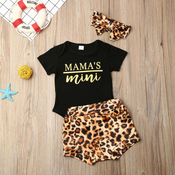 New Fashion 3pcs Newborn Kids Baby Girl Boy Clothes Short Sleeve Jumpsuit Romper Bodysuit Pants Outfits Summer 0-18M