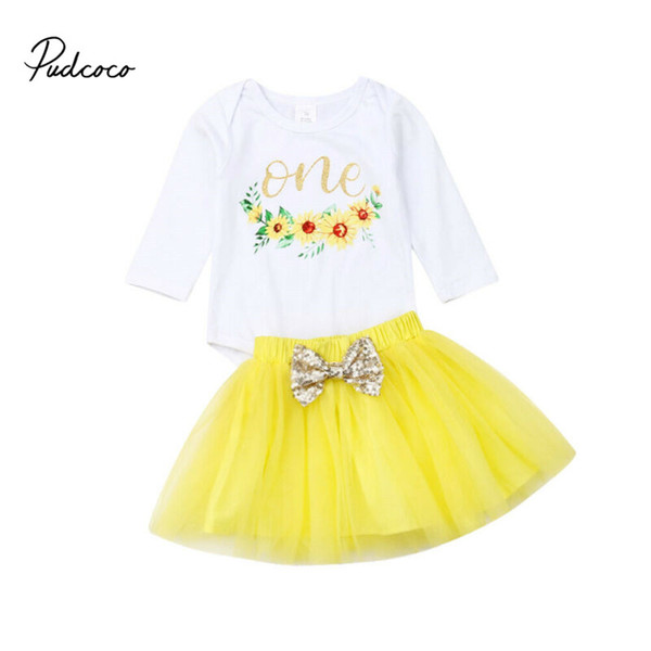 Pudcoco Baby Dress Long Sleeve First Birthday Girl Party Clothes Outfit Princess Baptism Christening Child Clothing 6-24 M