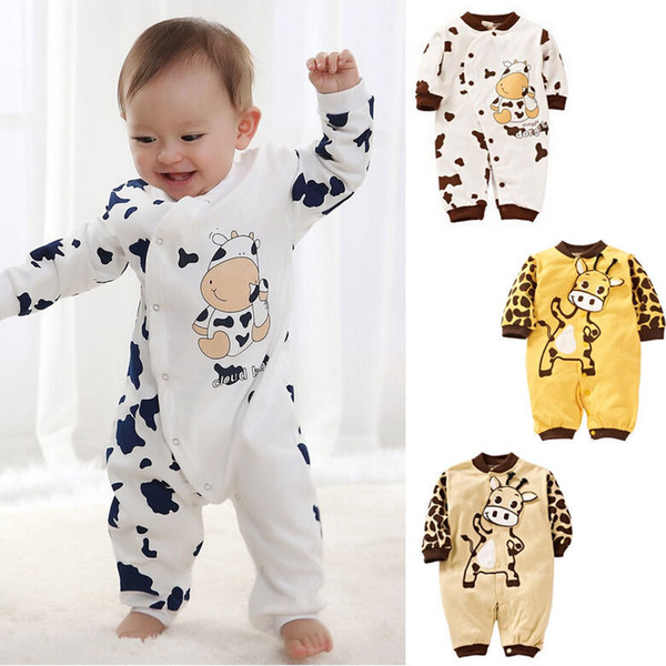 Cute Cow Newborn Infant Baby Boys Girls Bodysuit Romper Jumpsuit Set 0-24 Months