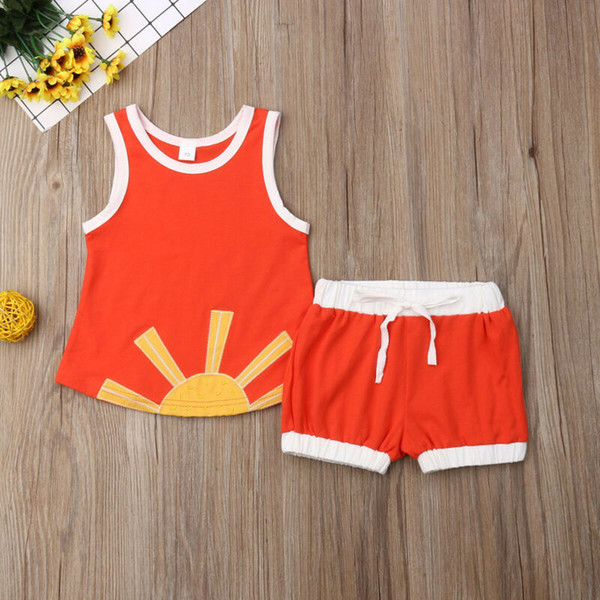 2019 Summer Newborn Infant Baby Boys Girls Clothing Set Sun Vest Tops + Shorts Casual Clothes Costumes