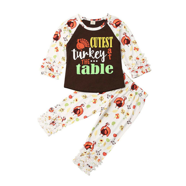 2Pcs/Set 0-3Y Toddler Kids Baby Girl Autumn Clothes Long Sleeve T-shirt Tops+Floral Printed Pants Outfits Kids Girl Clothes Set