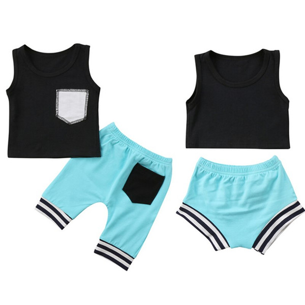 Toddler Baby Boys Girl Sleeveless Beach Sunsuit Clothing Sets Kids Girls Boy Newborn Vest Tops Striped Shorts Pants Clothes Set