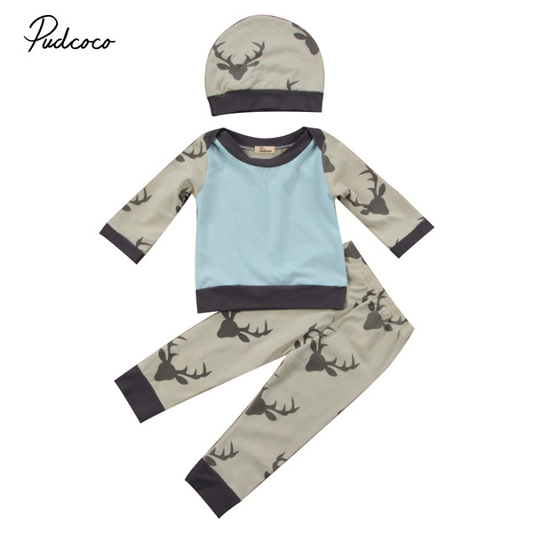 New Arrival Newborn Baby Boy Girl ClothesThree Piece Suit Cap Trousers Shirts Pullovers Autumn Christmas Infantil Clothes Set