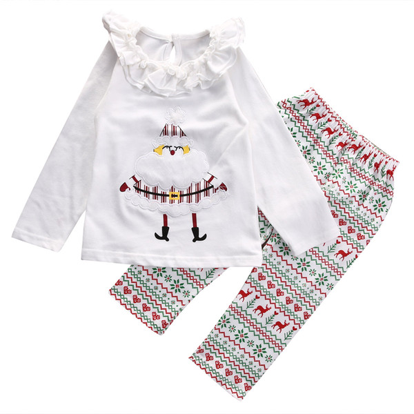 Baby Girl Xmas Clothing Set Baby Girls Deer Santa Nightwear Pajamas Pj's Outfit Set Sleepwear