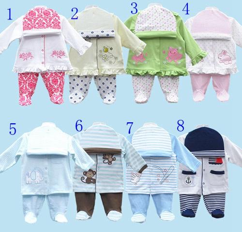 Sping summer autumn winter Baby Kids Clothing %100 Cotton long Sleeve T shirt Pants hats 3pcs Boys girls Casual Set Children Suit #3950